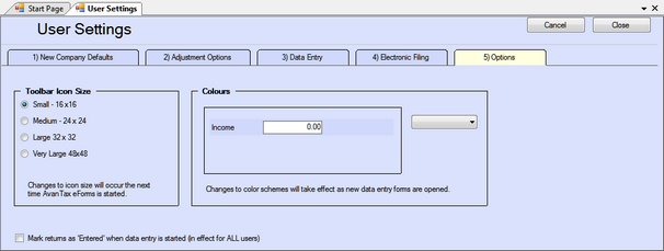 Options Defaults